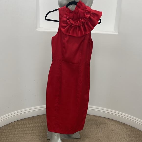 Thomas Wylde Red Ruffle Applique Silk Dress SZ S Fashion 2013 Spring Collection - Picture 15 of 15